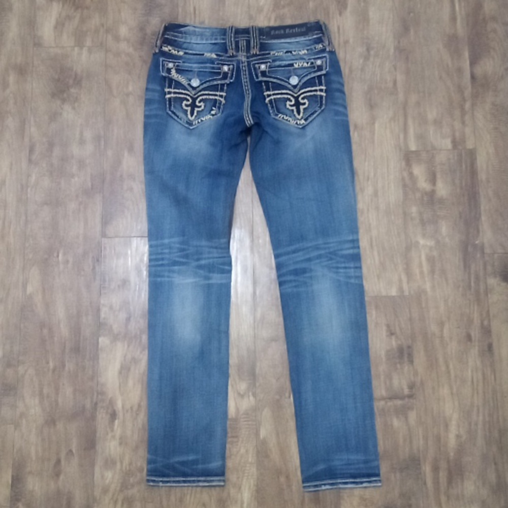 Rock Revival Jeans Women's 26 Abbie Skinny Embellished Embroidered Fade NWOT